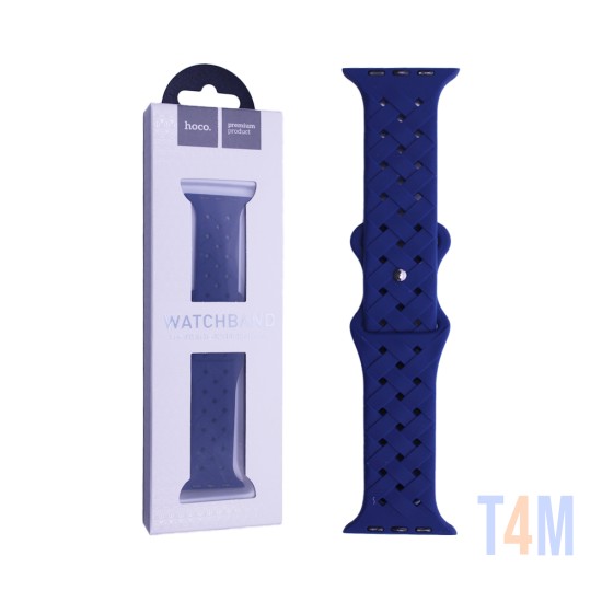 Bracelete padrão de bambu Hoco para iWatch WA16 42/44/45/49mm Azul-Marinho